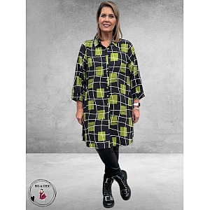 STUDIO Tuniek/Blouse Emilie Zwart/Groen Ruit